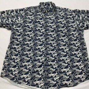 Nautica Hawaiian Camp Shirt Short Sleeve Button XL